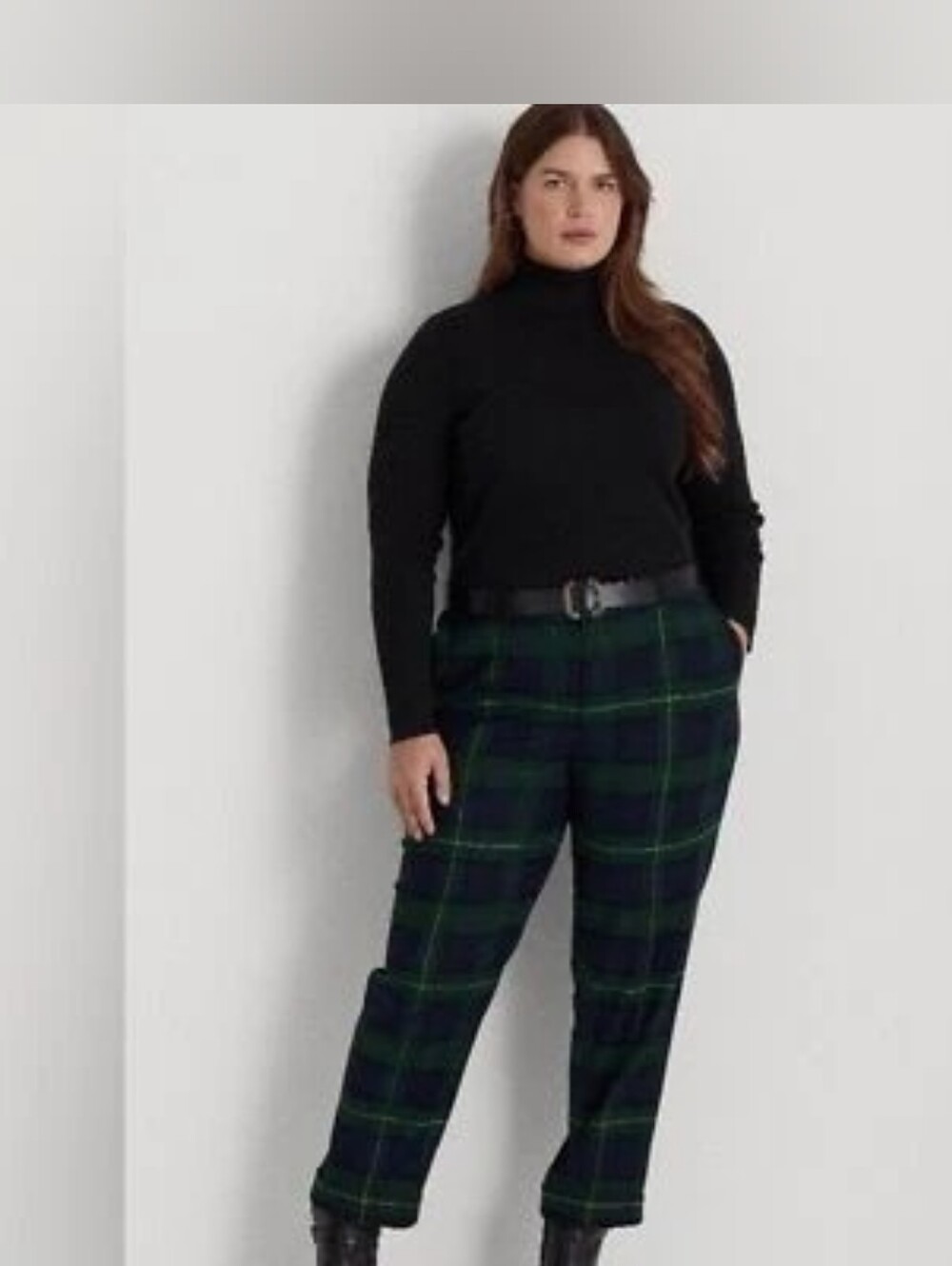 Ralph Lauren Navy Green Plaid Trousers